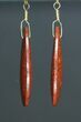 Large, Red Agatized Dinosaur Gembone Earrings #33826-2